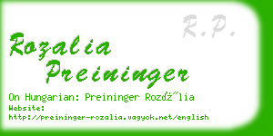 rozalia preininger business card